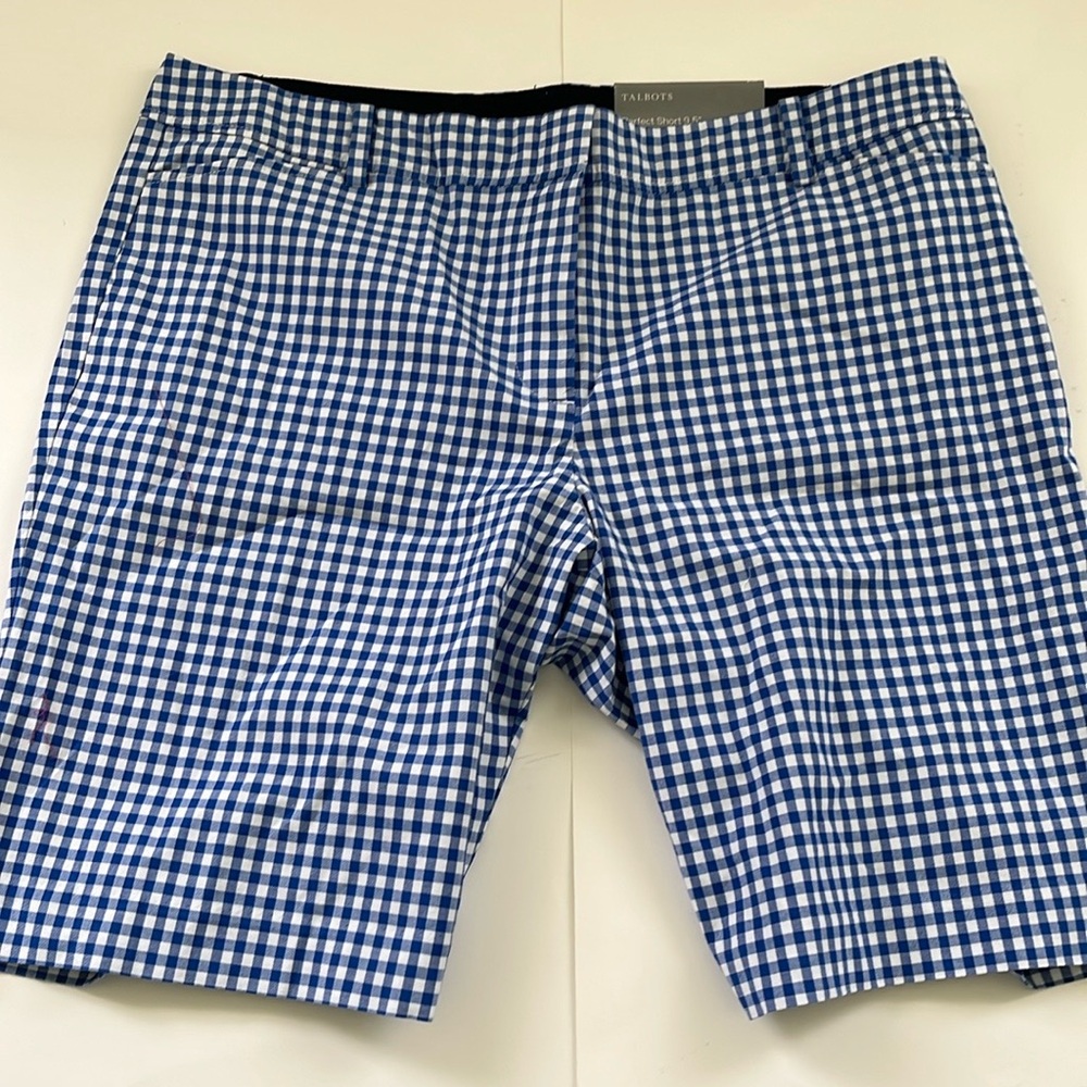 Talbots Navy and White Gingham Shorts